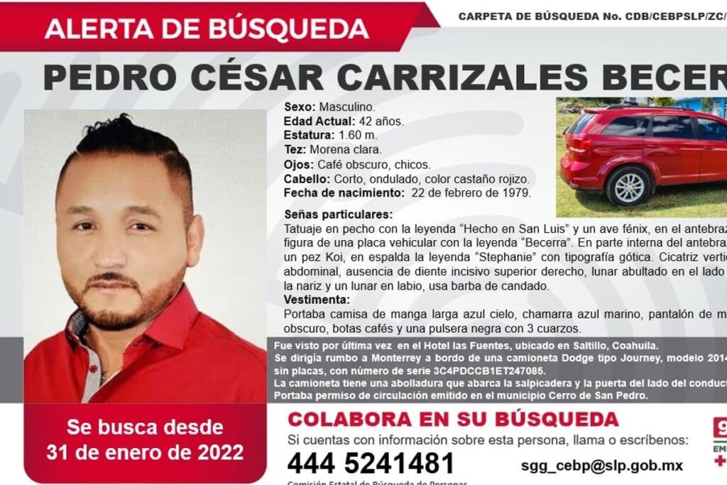  Emiten alerta de búsqueda para ‘El Mijis’ en San Luis Potosí