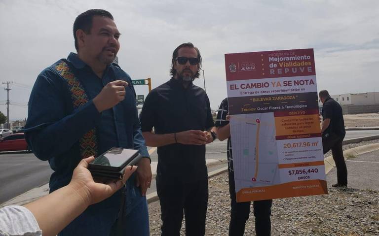  Reparan tramo del boulevard Zaragoza con recurso del REPUVE