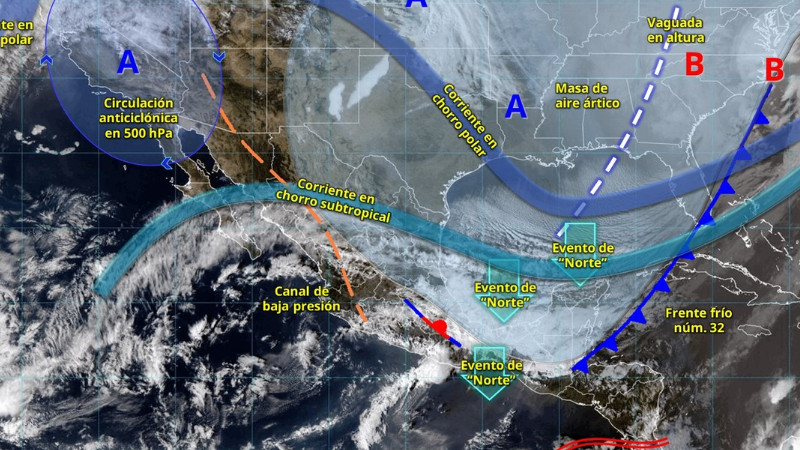  Frente frío 32 provocará lluvias, contrastes térmicos y rachas de viento en Michoacán